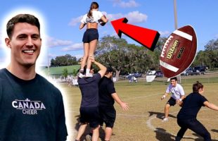 Cheerleaders try a REAL sport!!